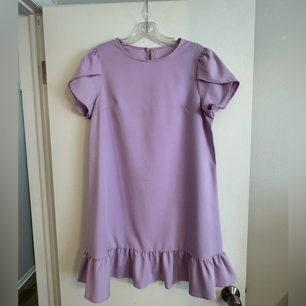 Purple Short Sleeve Dress